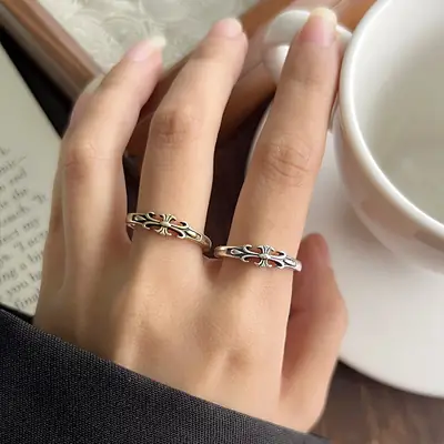 925 Silver Cross Design Ring for Women