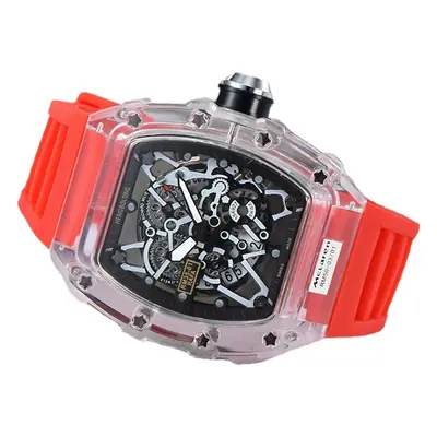 Transparent Rubber Watch with Skeleton Design