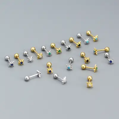 Sterling Silver Star Earrings for Women