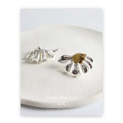 S925 Silver Needle Sunflower Earrings for Women