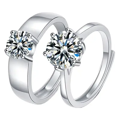 Korean Style Zircon Open Ring Couple Set