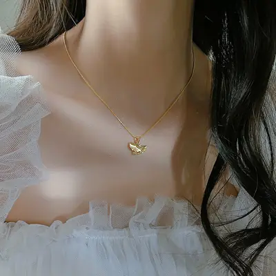 Sansheng Lucky Star Pendant Necklace 18K Gold Titanium