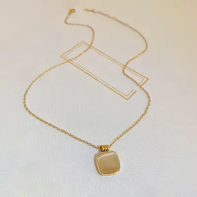 Titanium Steel Cat's Eye Necklace for Women