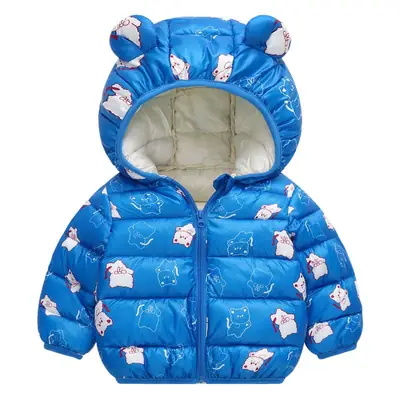 Baby Hooded Padded Winter Jacket Navy Blue Kids