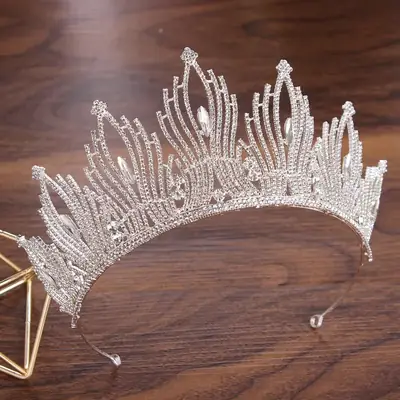 Gold Rhinestone Bridal Crown for Women
