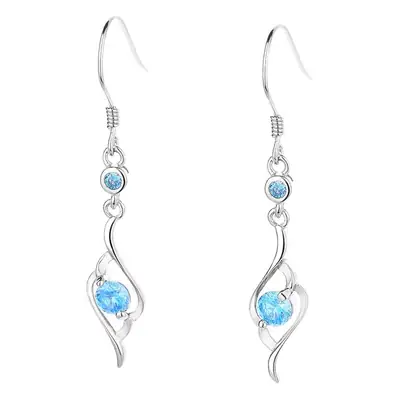 999 Sterling Silver Zircon Trendy Ear Hooks for Women