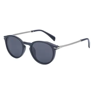 Women Retro Round Polarized Sunglasses Black Gold