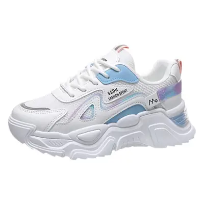 Women's White Purple Thick Casual Shoes