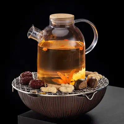 Transparent Heat-Resistant Glass Tea Pot Single Pot