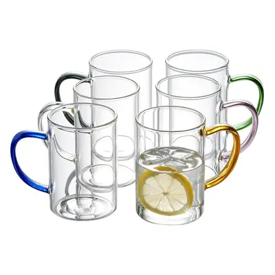 Transparent Glass Cups Set for Kitchen & Home Use