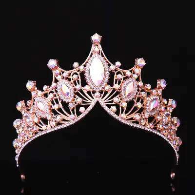 Silver Bridal Crown with Rhinestones for Women