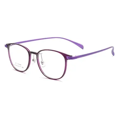 Women's Ultra Light Purple Round Glasses Steel Frame
