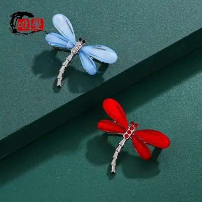 Red Dragonfly Brooch for Women