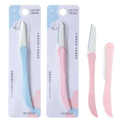 Lamera Single Eyebrow Trimming Knife Pink Blue Sharp Blade