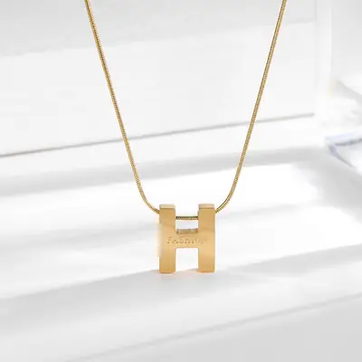 18k Gold H-Letter Necklace for Women