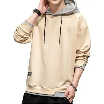Men's Orange Hooded Sweatshirt New Color Loose Fit Casual Wear