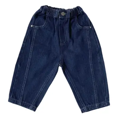 Gl-Kids Wide Leg Jeans for Men Women Blue Denim