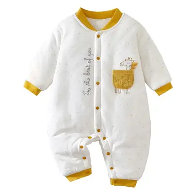 Baby Winter Hiking Jumpsuit Thickened Cotton Pink White