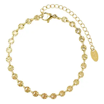 18K Gold Embossed Titanium Bracelet for Women
