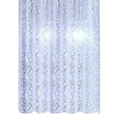 3D Blue Sparkly Shower Curtain for Bathroom