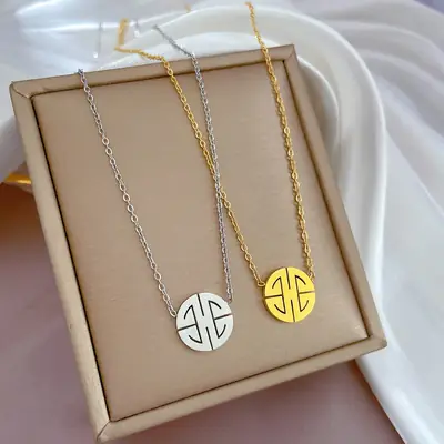 Gold Round Titanium Necklace for Women