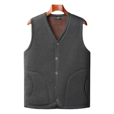 Grey Fleece Vest for Men Winter Coat Medium to Large