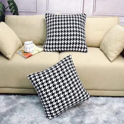 Modern Houndstooth Living Room Sofa Pillow Case