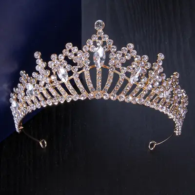 White Crystal Bridal Tiara Crown for Women