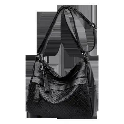 2025 Women's Black Leather Shoulder Crossbody Bag