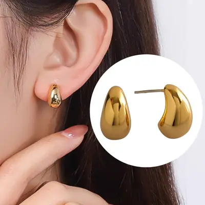 Gold French Retro Earrings for Women
