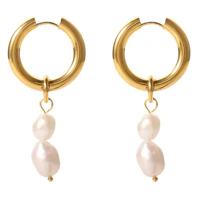 French Retro Pearl Earrings 18K Gold Women
