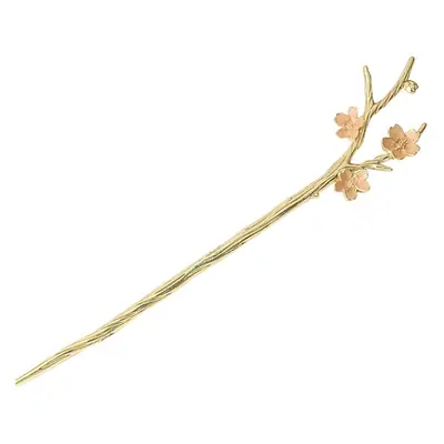 National Trendy Metal Plum Blossom Pearl Hairpin New Chinese Style Retro Peach Blossom Back of Head Han Style Headwear