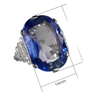 Blue Topaz Ring with 14mm Oval Cut Dimensions