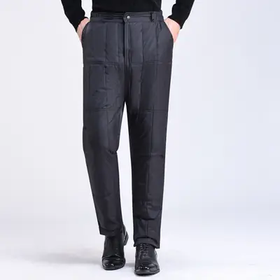 Men's Cold-proof Fat Pants Middle-aged Large