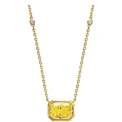Sweet Stars Square Diamond Necklace Gold Plated Yellow Pink