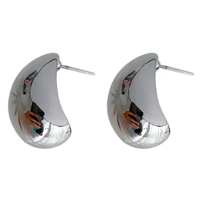 Silver Needle C-Shape Earrings for Women