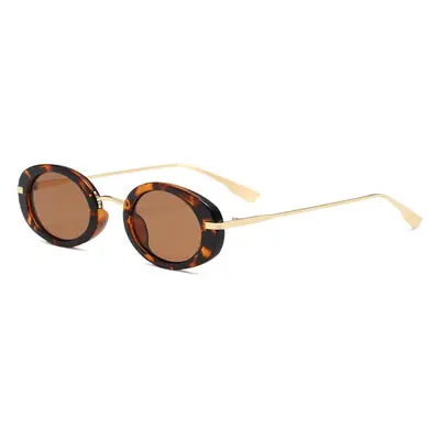 3300 Small Oval Frame Metal Sunglasses Yellow Lens