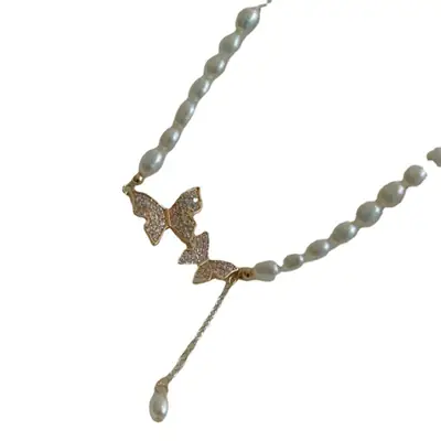 Pearl Bow Pendant Necklace Women's Luxury Accessible 2025