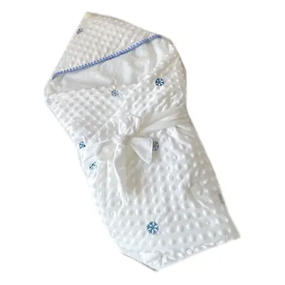 Doudou Velvet Baby Quilt White Blue Newborn Bag