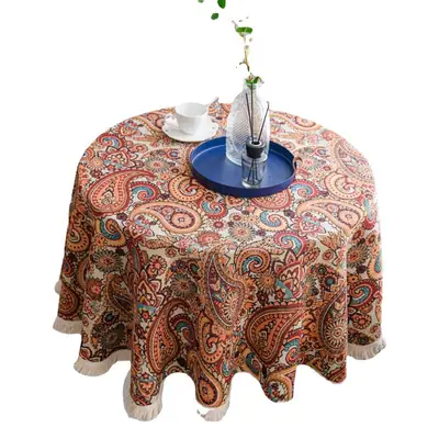 Imaki Rhyme Jacquard Tablecloth Round Patterned