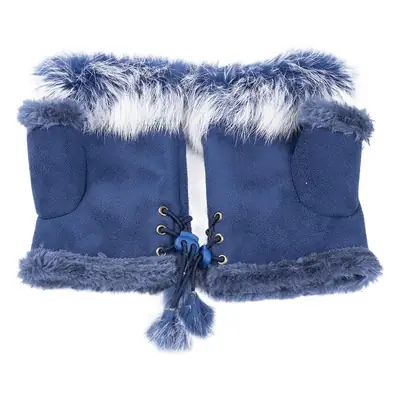 Frosted Leopard Fur Half Finger Gloves Winter Warm