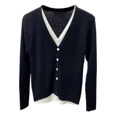 Green V-Neck Knitted Cardigan for Women Early Spring