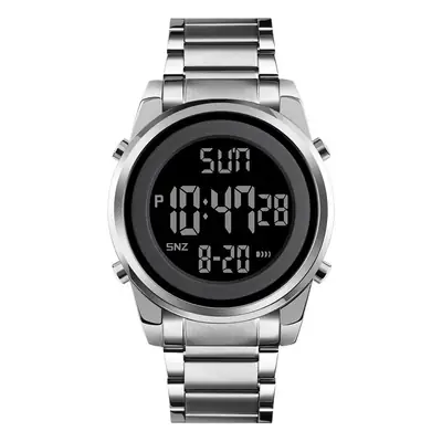 Skmei Digital Watch for Men Silver Stainless Steel