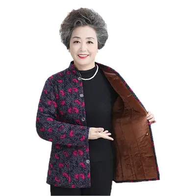 Grandma's Velvet Coat for Middle-aged Women Winter