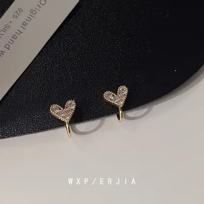 Mosquito Incense Heart Earrings Micro-inlaid Zircon