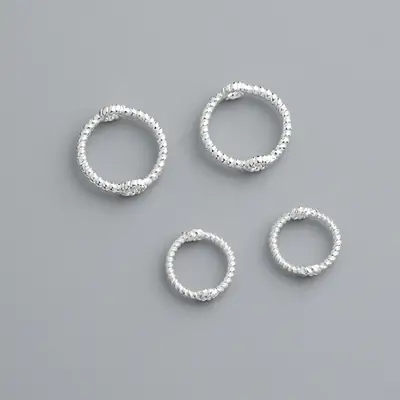 S925 Sterling Silver Twist Round Bead Frame Jewelry