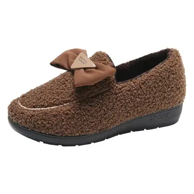 2025 Winter Black Fleece Bow Slippers