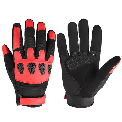 Motorcycle Gloves Red Black White Shock Absorbing Anti Slip