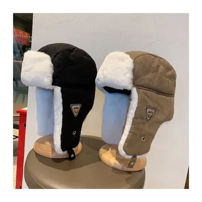 Korean Men's Winter Ear Protection Hat Brown Wool
