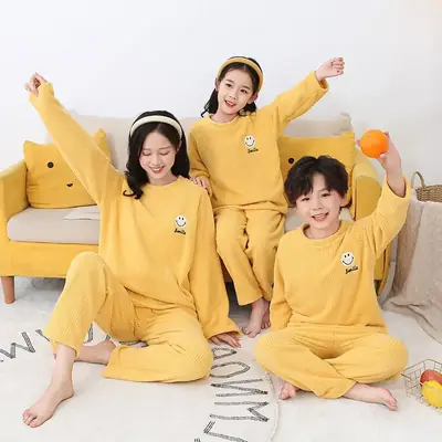 2022 Fleece Lined Kids Pajamas Light Green Medium